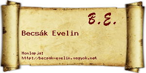 Becsák Evelin névjegykártya